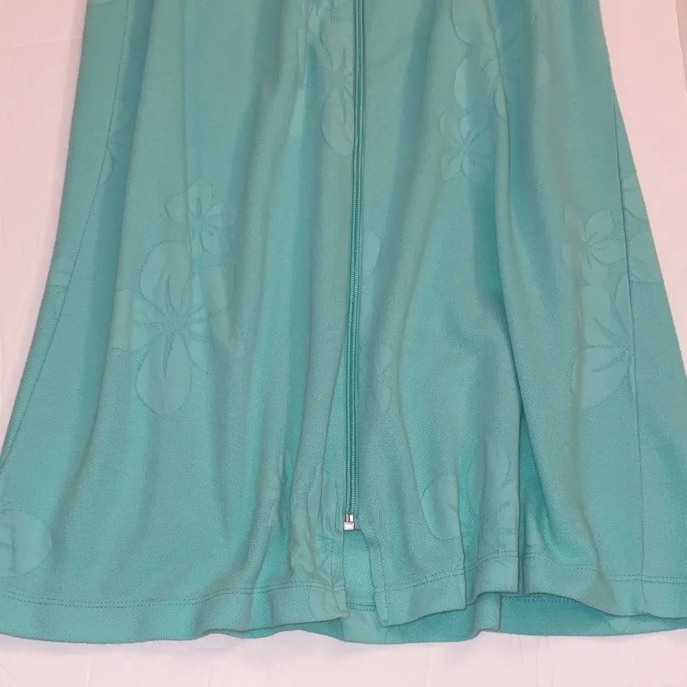 Vibrant mint green/turquoise Hooded swim zipper up hoodie cover up - Picture 2 of 10